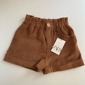 Zara kids corduroy brown girl shorts